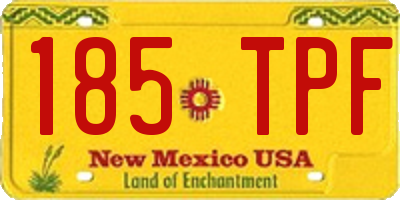 NM license plate 185TPF