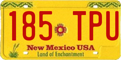 NM license plate 185TPU