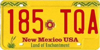 NM license plate 185TQA