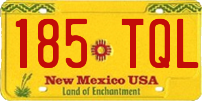 NM license plate 185TQL