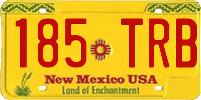 NM license plate 185TRB