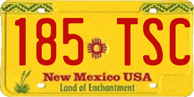 NM license plate 185TSC