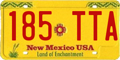 NM license plate 185TTA