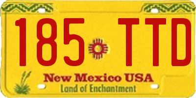 NM license plate 185TTD