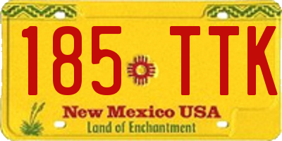 NM license plate 185TTK