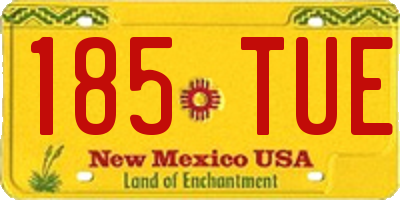 NM license plate 185TUE
