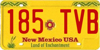 NM license plate 185TVB