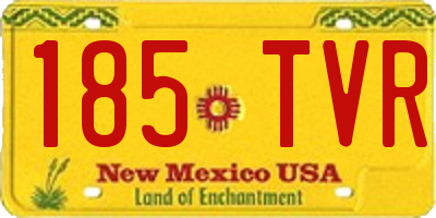 NM license plate 185TVR
