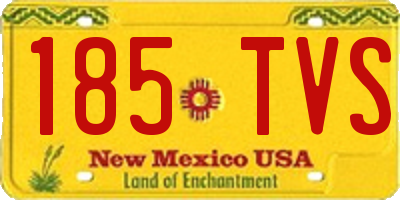 NM license plate 185TVS