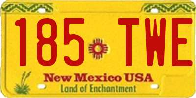 NM license plate 185TWE
