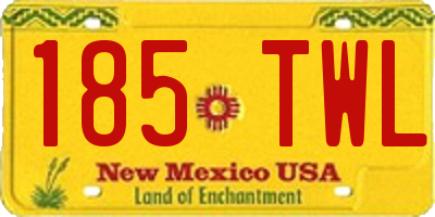 NM license plate 185TWL
