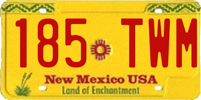 NM license plate 185TWM