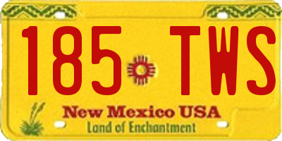 NM license plate 185TWS
