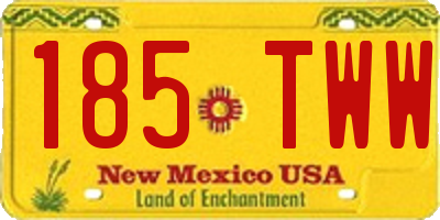NM license plate 185TWW