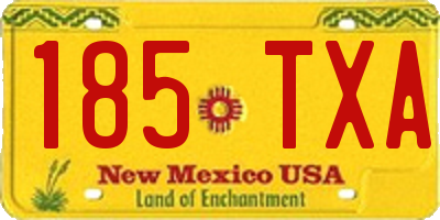 NM license plate 185TXA