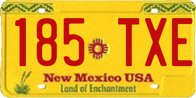 NM license plate 185TXE