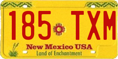 NM license plate 185TXM