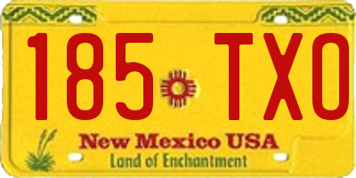NM license plate 185TXO