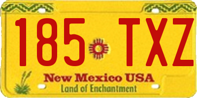 NM license plate 185TXZ