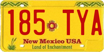 NM license plate 185TYA
