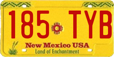 NM license plate 185TYB