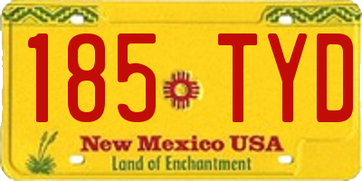 NM license plate 185TYD