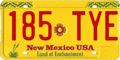 NM license plate 185TYE
