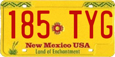NM license plate 185TYG