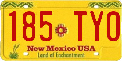 NM license plate 185TYO