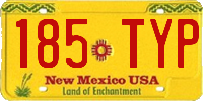 NM license plate 185TYP
