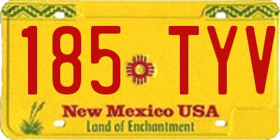 NM license plate 185TYV