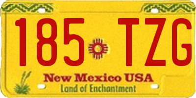 NM license plate 185TZG