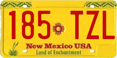 NM license plate 185TZL