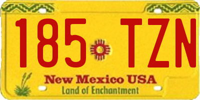 NM license plate 185TZN