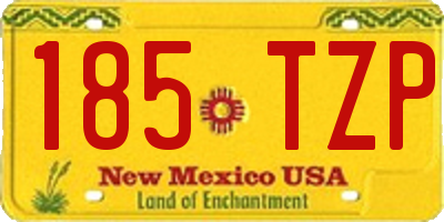 NM license plate 185TZP