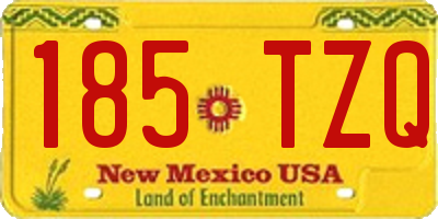 NM license plate 185TZQ