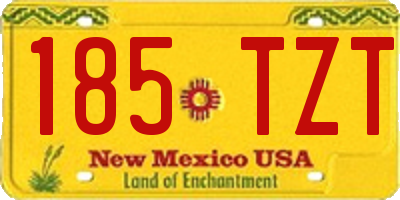 NM license plate 185TZT