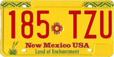 NM license plate 185TZU