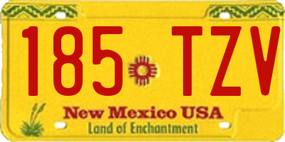 NM license plate 185TZV