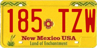 NM license plate 185TZW