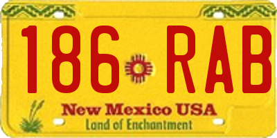 NM license plate 186RAB