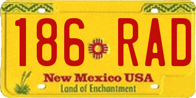 NM license plate 186RAD