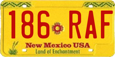 NM license plate 186RAF