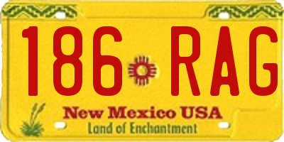 NM license plate 186RAG