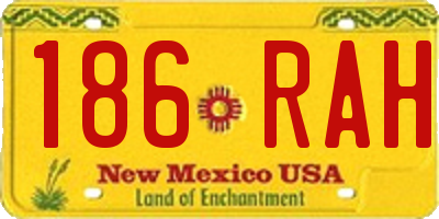 NM license plate 186RAH