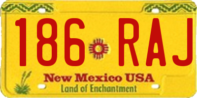 NM license plate 186RAJ