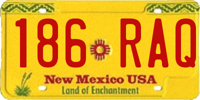 NM license plate 186RAQ