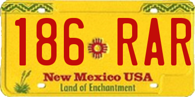 NM license plate 186RAR