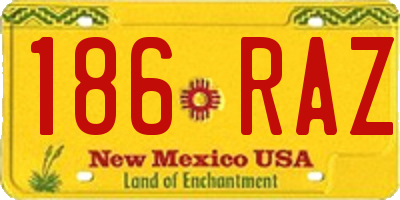 NM license plate 186RAZ