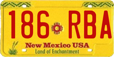 NM license plate 186RBA
